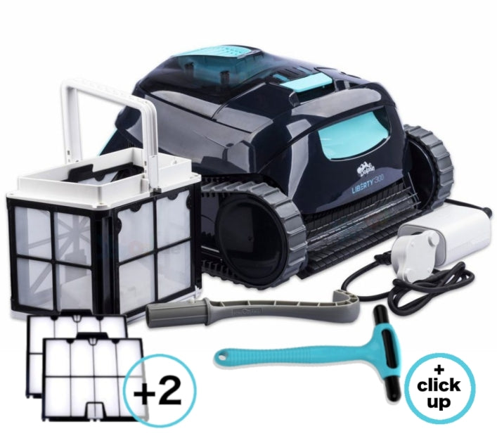 Dolphin Liberty 300 Eco Cordless - Robot Pulitore a Batteria al Litio per Piscina fino a 10 Mt - FONDO + PARETI - NOVITA' 2024
