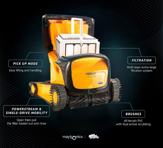 Dolphin PROX 90i IoT Wi-Fi APP MyDolphin Plus Bluetooth Timer Gyro Digital - Robot Elettrico Pulitore per Piscina fino a 20 Mt - MY2024
