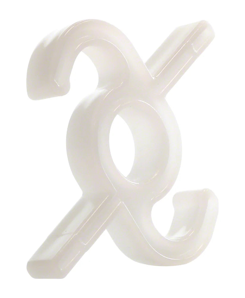 Gancio chiusura bianco per cartucce filtranti robot piscina Maytronics Dolphin e modelli compatibili.