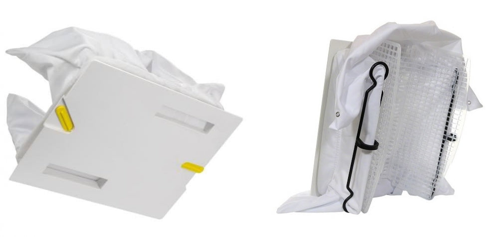 Kit Conversione Sistema Filtrante da Cartucce a Sacco Filtro in Tessuto Gradazione Fine 50 Micron Ricambio per Robot Piscina Maytronics Dolphin Swash TC / XForce30 & Cosmos30