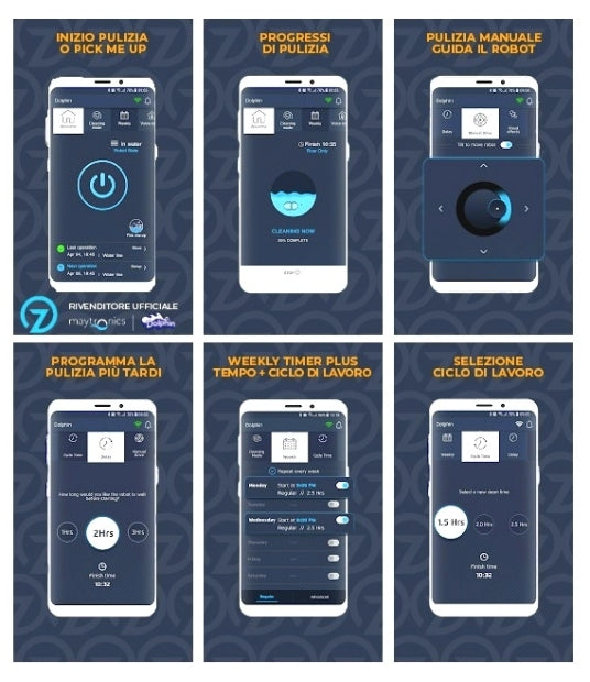 Dolphin PROX 90i IoT Wi-Fi APP MyDolphin Plus Bluetooth Timer Gyro Digital - Robot Elettrico Pulitore per Piscina fino a 20 Mt - MY2024