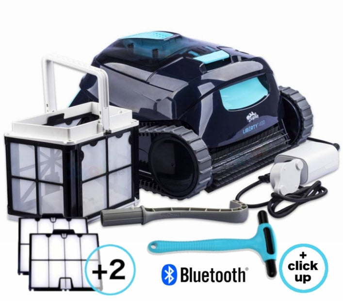 Dolphin Liberty 400i Eco Cordless Bluetooth MyDolphin APP - Robot Pulitore a Batteria al Litio per Piscina fino a 10 Mt - FONDO + PARETI + LINEA - NOVITA
