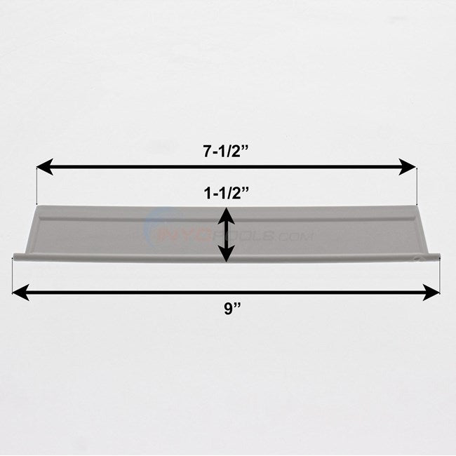 Guarnizione rettangolare per supporto filtrante robot piscina Hayward, con misure in pollici.