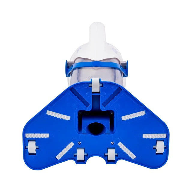 Aspiratore WaterTech Pool Blaster IVAC 350, vista frontale, design blu e bianco per piscine e SPA.