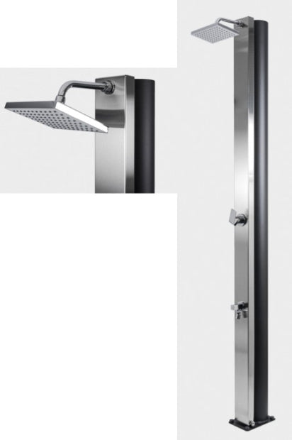 Doccia Solare per Piscina in Acciaio Inox 304 CRM WaterMix RT con Miscelatore + Lavapiedi - Capienza Lt. 30