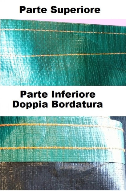 Telo di Copertura Invernale 8,40X 14,40 MT per Piscina 7X13 MT con Tubolari Perimetrali & Asole + BORDATURA con RISVOLTO & DOPPIA CUCITURA - Made in Italy - 240 gr/mq