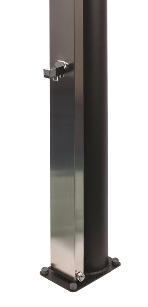 Doccia Solare per Piscina in Acciaio Inox 304 CRM WaterMix RT con Miscelatore + Lavapiedi - Capienza Lt. 30