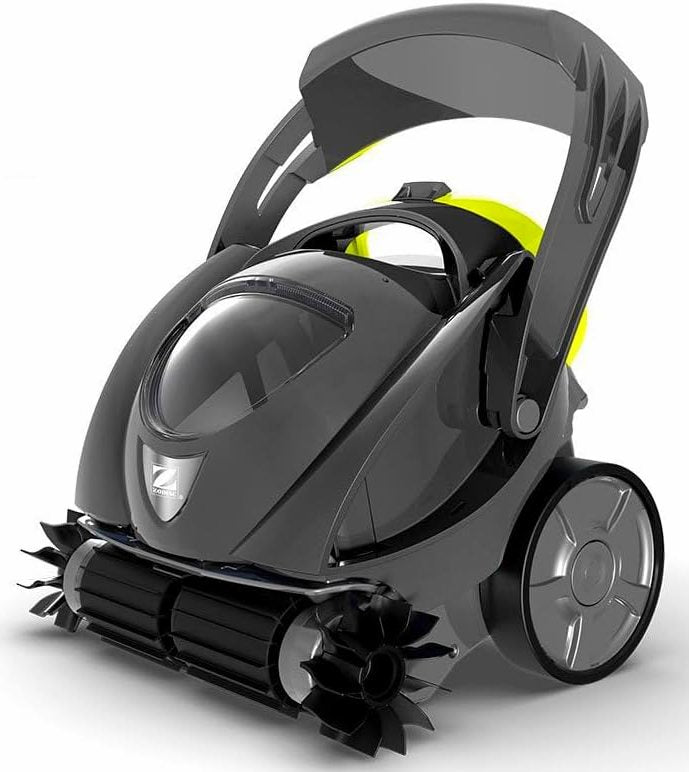 Robot pulitore Zodiac SPABOT OS 0800 per idromassaggio, design compatto e senza fili, vista laterale.