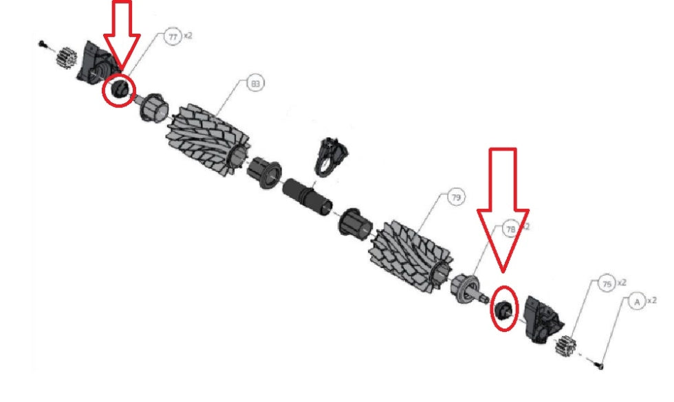 Boccola Spazzola Attiva Anteriore Robot Piscina Maytronics Dolphin Poolstyle30 - 35 - 40i - 50i / SL200 - 300i / SX30 - 40i / Mr30 - 40i / SM30 - 40i / E30 - E35 - E40i - E50i / S200 - S300 - S300i /