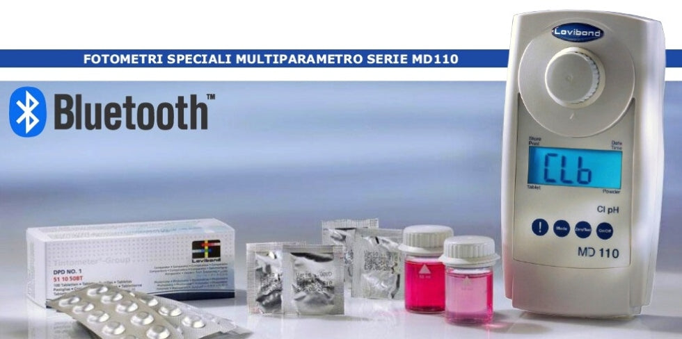 Fotometro Elettronico Professionale Lovibond MD110 Bluetooth 6 in 1 per Analisi Ph - Cloro - Bromo - Alcalinità - Stabilizzante & Durezza - Analisi Acqua Piscina