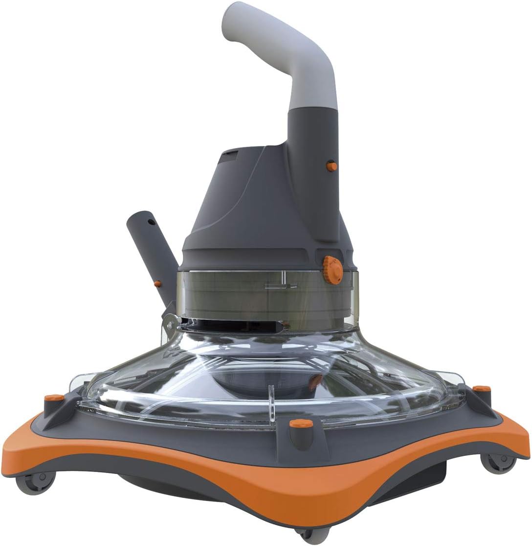 Caricabatterie per aspiratore Kokido Vektro Pro e X400, vista frontale su superficie bianca.