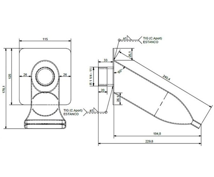 Getto Acqua Flexinox Moana in Acciaio Lucido Inox AISI 316 per Piscina