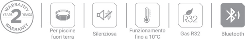 Hayward Micro Pompa di Calore 2,5 Kw ad Alto Rendimento per Piscine Fuoriterra Max 15 M³ - Controller LED - Refrigerante R32 - Bluetooth