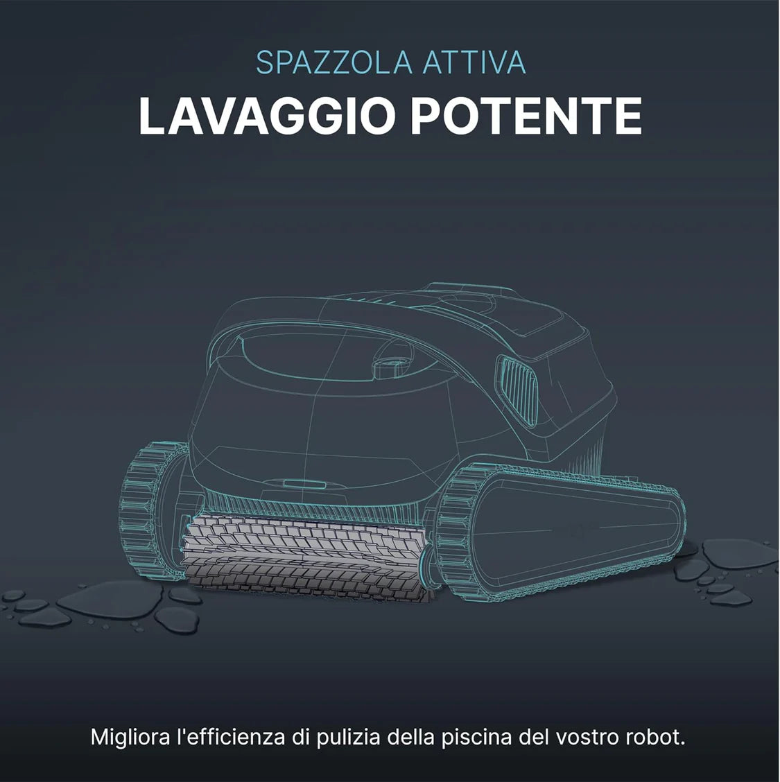 Spazzola PVC Anteriore Attiva su Rullo Robot Piscina Maytronics Dolphin Serie E / S / Z / SX / Mr / SM / Run / SL / Super / Poolstyle / My Zefiro / Wolly / Busatta / Liberty / 61300602-R1 - 9995544-ASSY - 9995551-ASSY