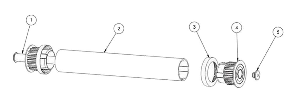 Rullo Lungo Completo di Pulegge per Cingolo Nuova Versione Robot Piscina Maytronics Dolphin