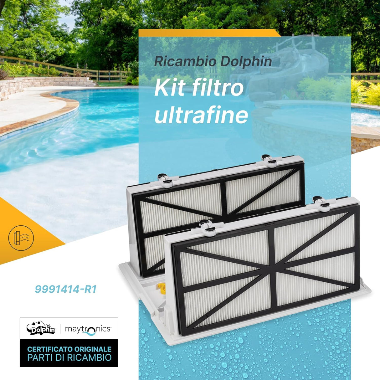 Supporto con 4 cartucce filtranti Dolphin per robot Master M4-M5, Wave 30, Apogon CC, Thunder 10-30.