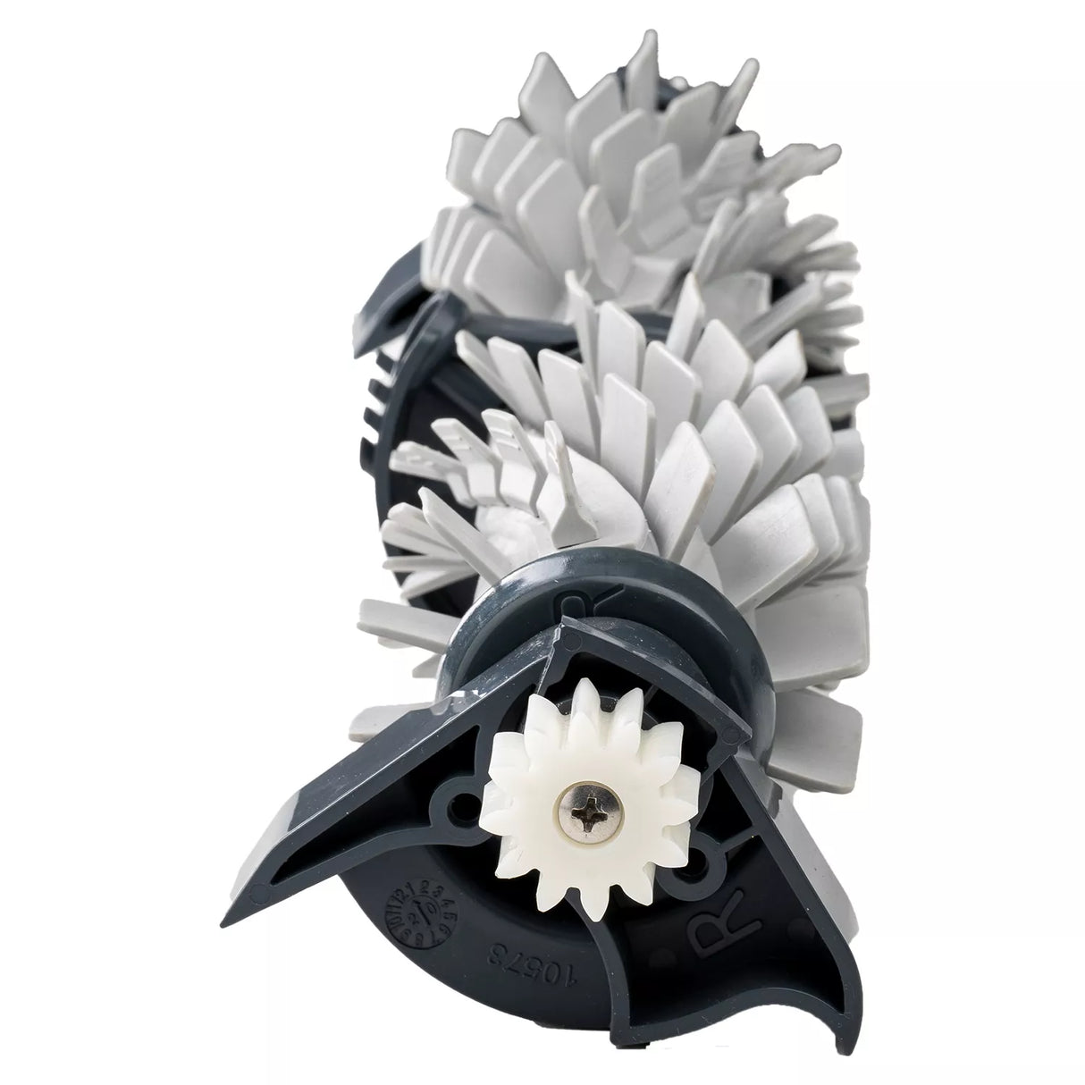 Spazzola anteriore in PVC per robot piscina Maytronics Dolphin, vista laterale dettagliata.