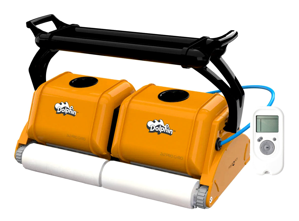 Robot piscina Dolphin Dynamic 2X2 Pro Gyro con radiocomando, adatto a mosaico e piastrelle.