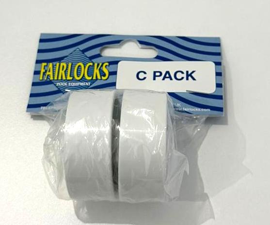 Ruote grandi di ricambio per aspirafango Fairlocks, confezione Pack C, in plastica bianca.