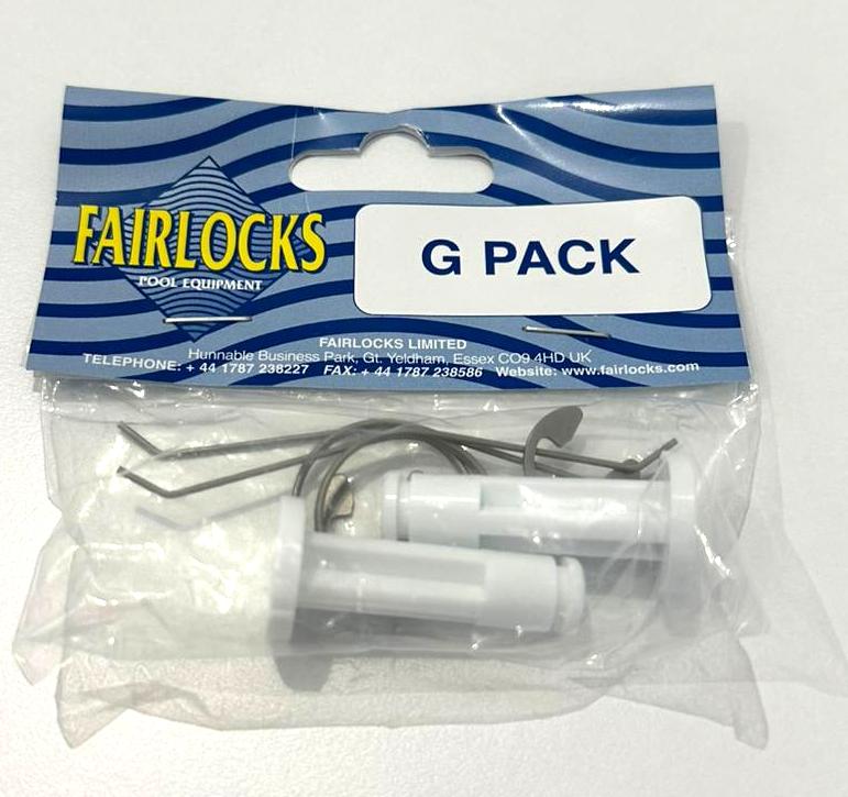 Set bulloni assale di ricambio per aspirafango Fairlocks, confezione G, in busta trasparente.