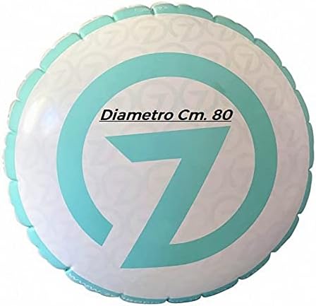 Cuscino gonfiabile Zefiro Air bianco e azzurro, diametro 80 cm, per copertura piscina.
