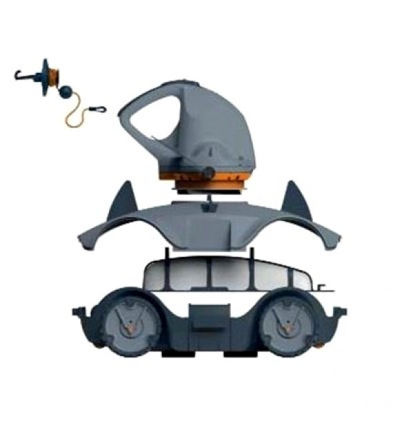 Esploso del Kokido Vektro Auto NEW, aspiratore per piscina, mostra componenti interni.