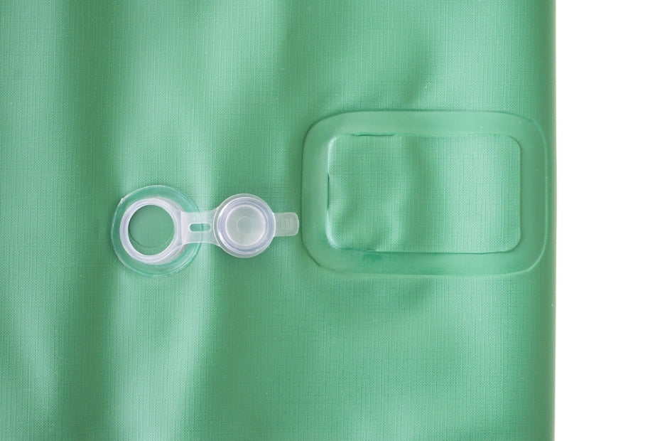 Tubolare salsicciotto in PVC rinforzato verde con valvola, per telo di copertura piscina.