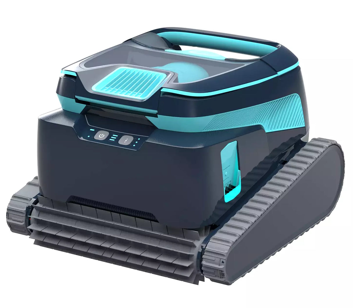 Robot piscina Dolphin Liberty 600i su cingoli, design moderno, adatto per piscine fino a 15 metri.