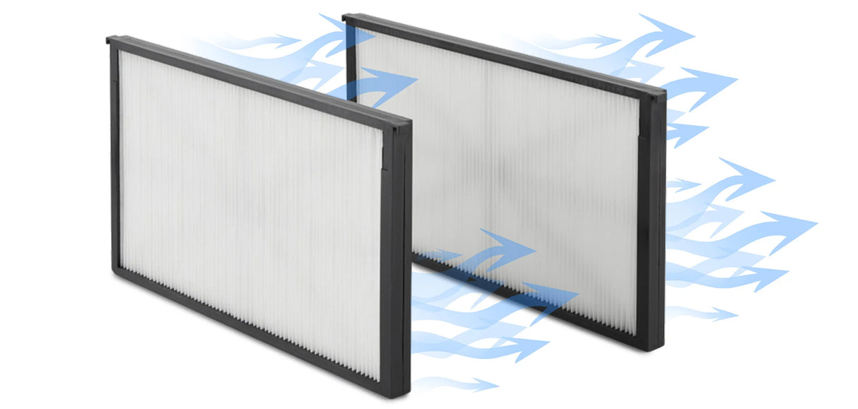 Filtri per robot piscina Hayward TigerShark XL QC, mostra flusso d'aria attraverso le spazzole Wonder.