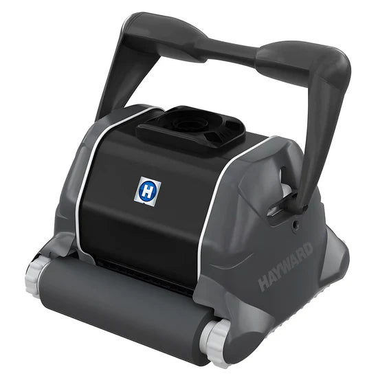 Robot piscina Hayward TigerShark XL QC con spazzole Wonder, vista laterale, design compatto e moderno.