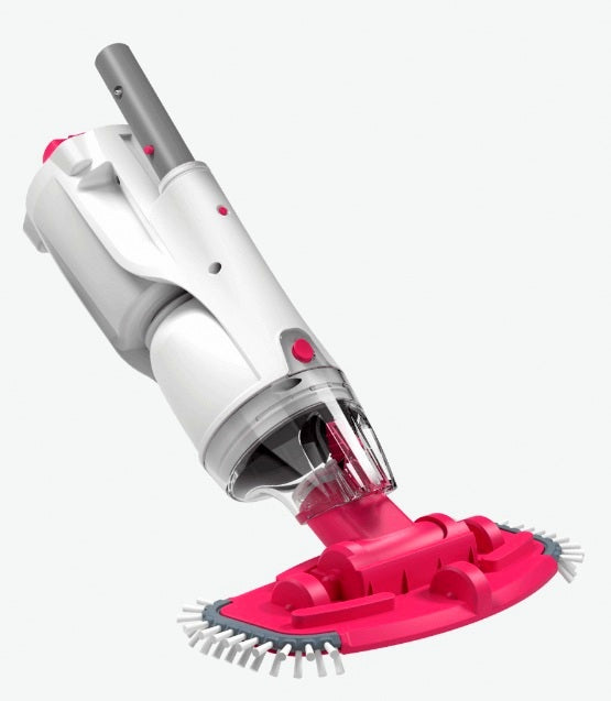 Aspiratore BWT PK GIANT, bianco e rosa, per pulizia piscina, con doppia filtrazione ultra fine.