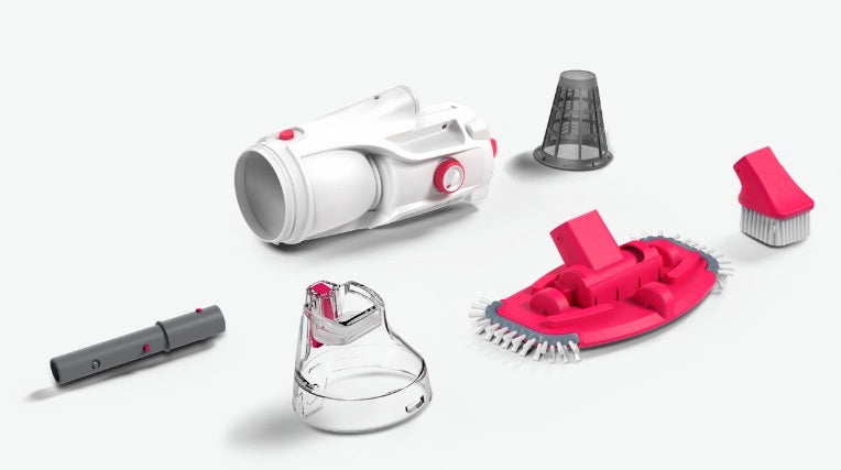 Aspiratore BWT PK GIANT con accessori e filtri per pulizia piscine e spa.