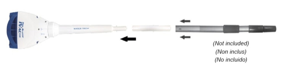 WaterTech Pool Blaster IVAC 150 con manico estensibile per pulizia idromassaggio e SPA.