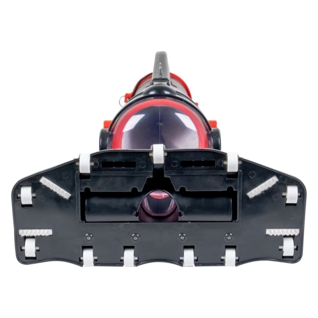 Aspiratore WaterTech Pool Blaster Precision 2.0 visto frontalmente, spazzole e bocchetta visibili.