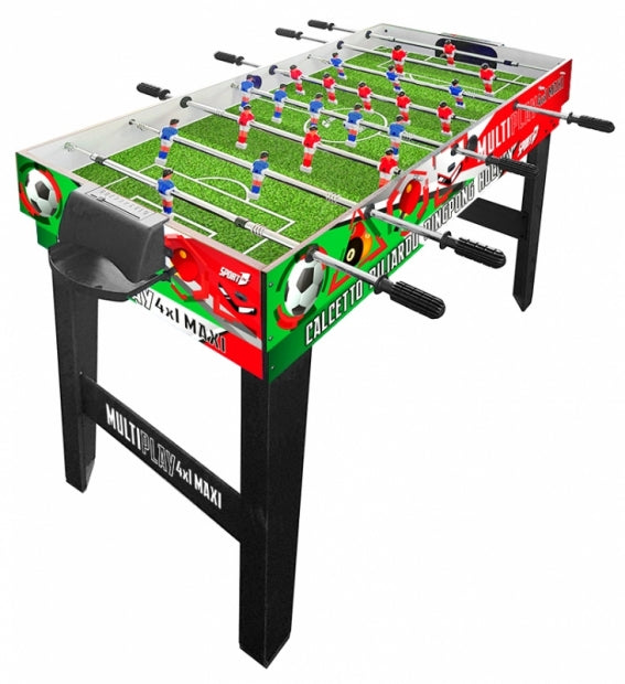 Tavolo Multigioco Sport One Super Italy- 4 Giochi in 1 - Calciobalilla 4 Vs 4 Aste Rientranti / Ping Pong / Tavolo da Biliardo & Speed Hockey - Cm. 121,90 X 60 X 81,5 - SPECIAL EDITION
