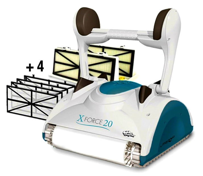Dolphin XForce 20 Digital - Robot Elettrico Pulitore per Piscina fino a 12 Mt per Rivestimento in Ceramica Cemento Verniciato Vetroresina & PVC con Gradino Perimetrale - MY2023