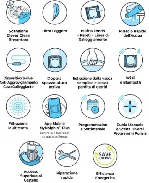 Dolphin Liberty 400i Eco Cordless Bluetooth MyDolphin APP - Robot Pulitore a Batteria al Litio per Piscina fino a 10 Mt - FONDO + PARETI + LINEA - NOVITA