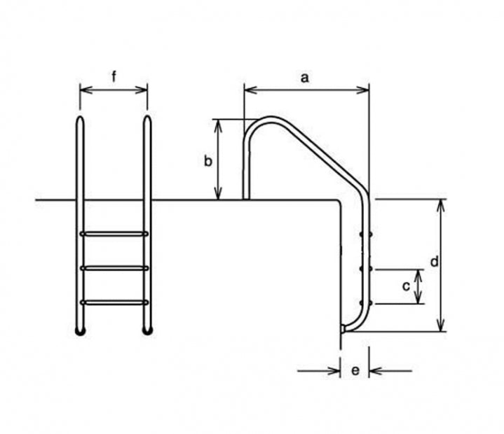Scaletta di Risalita Modello Arco per Piscina Bordo Sfioro in Acciaio Inox AISI 316 - 5 Scalini - Compatibile con Elettrolisi al Sale