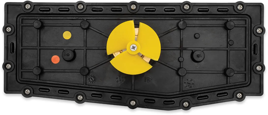 Box motore con centralina e ventola gialla per robot piscina Maytronics Dolphin Diagnostic 2001.