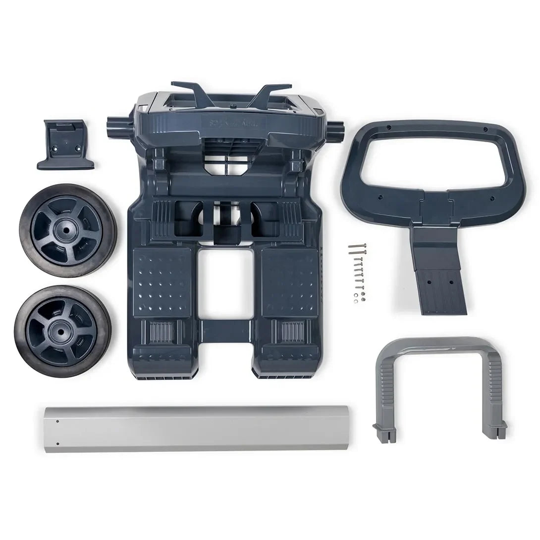 Carrello trasporto Maytronics Dolphin smontato, include ruote e maniglia. Adatto a tutti i modelli.