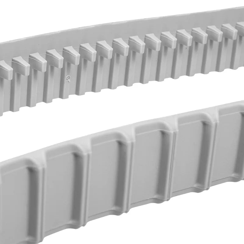 Cingolo grigio di trazione per robot piscina Maytronics Dolphin, dettaglio della struttura dentata.