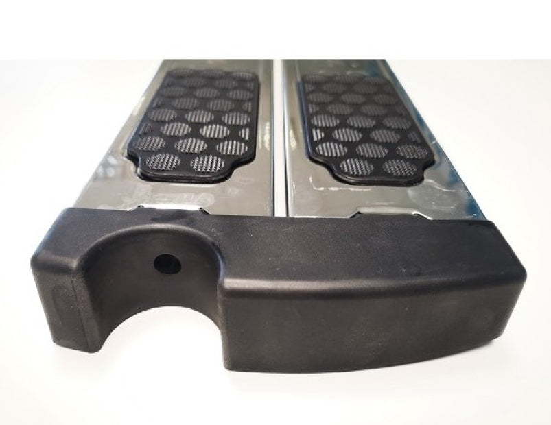 Doppio Gradino di Sicurezza in Acciaio Inox AISI 316 con Inserto Antisdrucciolo per Scaletta di Risalita per Piscina - Larghezza Cm 50 (Attacco Cm 46) - Diametro Cm. 4,3