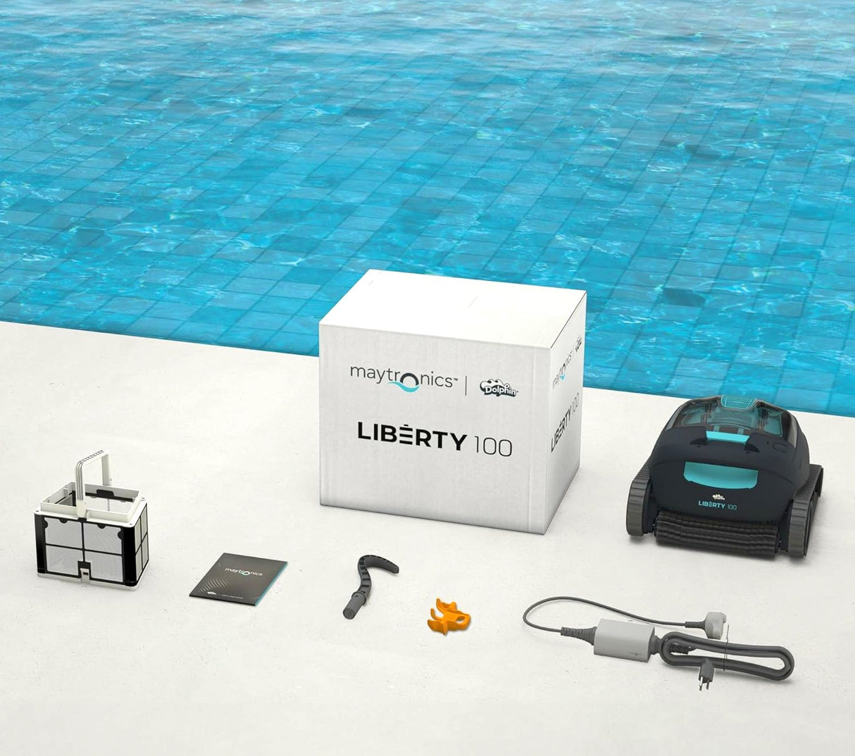 Dolphin Liberty 100 Eco Senza Fili Cordless - Robot Pulitore Piscina a Batteria fino a 10 Mt - FONDO + PARETI + LINEA - MY2026