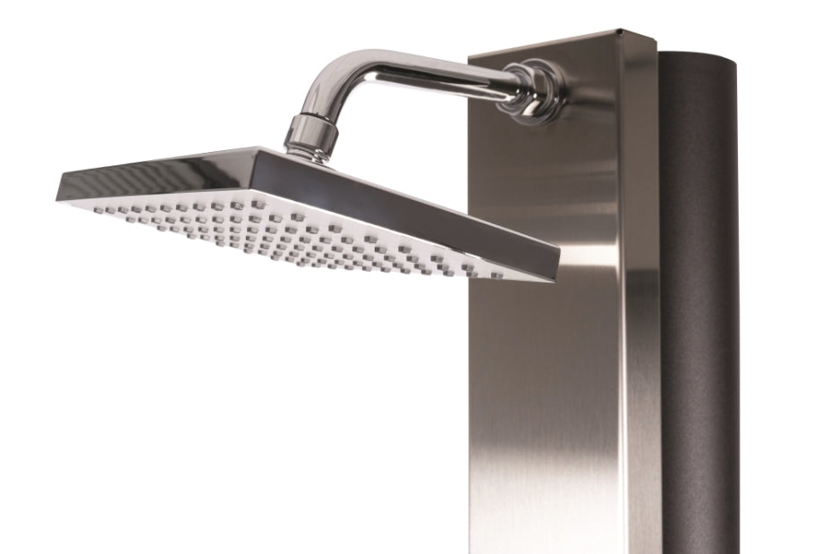 Doccia Solare per Piscina in Acciaio Inox 304 CRM WaterMix RT con Miscelatore + Lavapiedi - Capienza Lt. 30