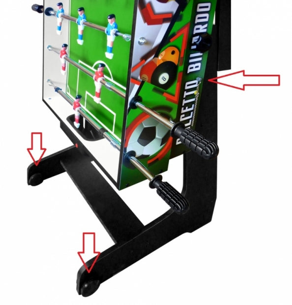Tavolo Multigioco Sport One Italy Verticale Salvaspazio - 4 Giochi in 1 - Calciobalilla 4 Vs 4 Aste Rientranti / Ping Pong / Tavolo da Biliardo & Speed Hockey - Cm. 121,90 X 60 X 81,5 - SPECIAL EDITION