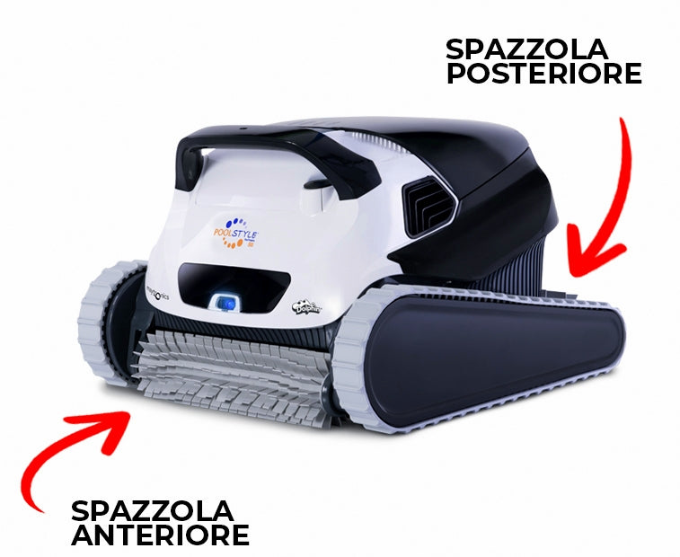 Dolphin Poolstyle 50i IoT Wi-Fi APP MyDolphin Plus Bluetooth Timer Digital - Robot Elettrico Pulitore per Piscina fino a 15 Mt - FONDO + PARETI + LINEA - MY2024