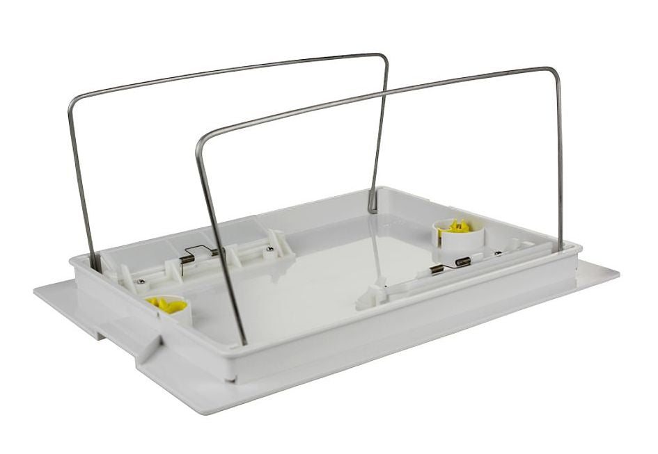 Supporto di fondo bianco per sacchetto filtrante, compatibile con robot piscina Maytronics Dolphin vari modelli.