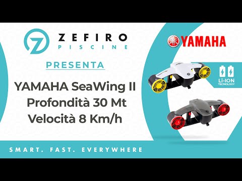 Video Seascooter Seaflyer Yamaha SeaWing II Lithium Blu Batteria al Litio - Propulsore Subacqueo - Km/h 8 - Profondità Mt 30 - 2 Velocità - Watt 296 - Schermo OLED - SPECIAL EDITION