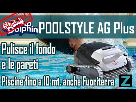 Video Dolphin PoolStyle AG Plus Digital - Robot Elettrico Pulitore per Piscina fino a 10 Mt - FONDO + PARETI - USATO 1 SETTIMANA