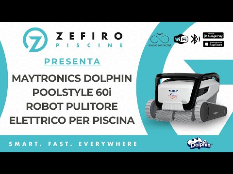 Video Dolphin Poolstyle 60i IoT Wi-Fi APP MyDolphin Plus Bluetooth Active Timer Gyro Digital - Robot Elettrico Pulitore per Piscina fino a 15 Mt - TOP GAMMA - NOVITA' 2024